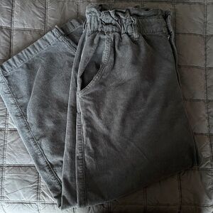 AE Stretch Super High-Rise Corduroy Paper Bag Barrel Pant - Size 14 Short